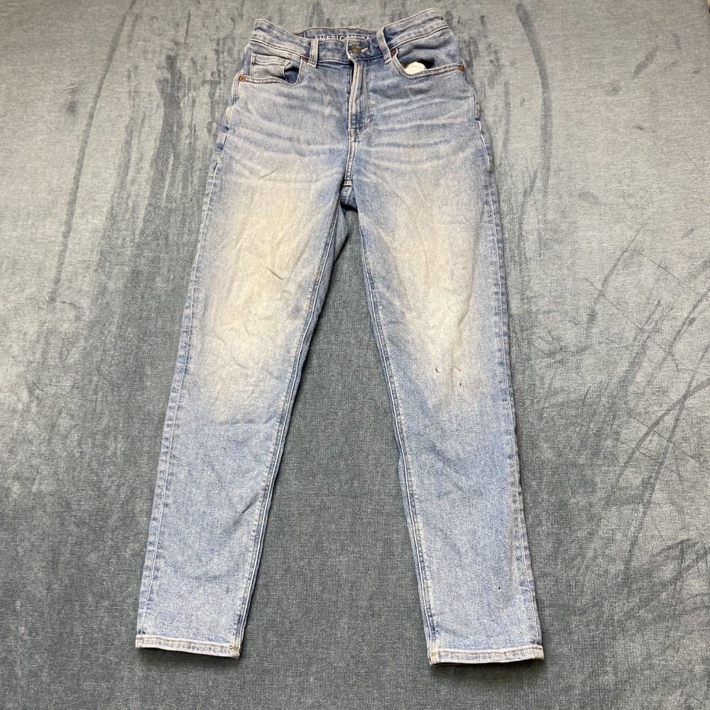 American Eagle Outfitters Skinny Jeans Women 2 25x27 Blue Denim Stretch Mid Rise